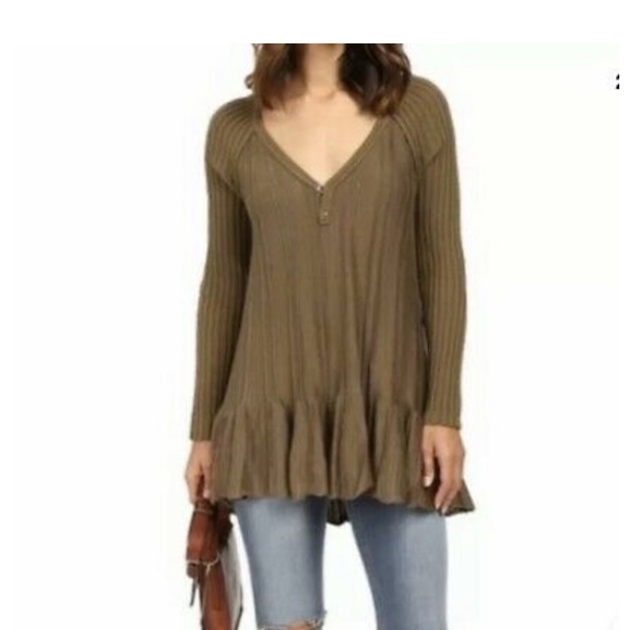Free People Sweaters - Free People Ribs and Ruffles knit long sleeve sweater